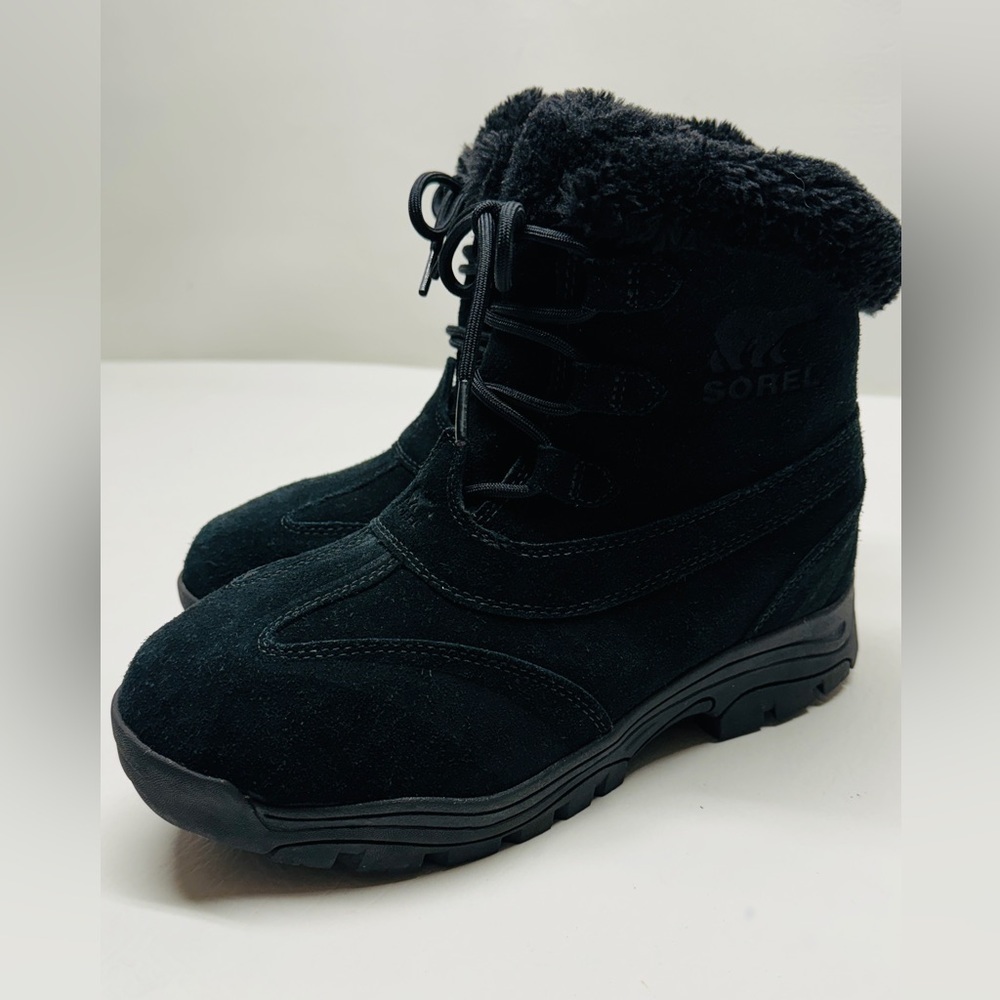 Sorel NL1781-010 Womens Black Suede & Thinsulate Ultra Lace Up Winter Boots 11